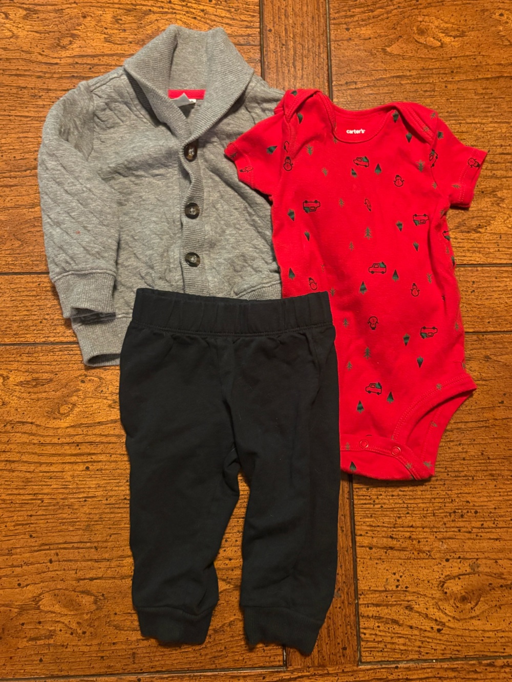 Carter's Baby Holiday Christmas 3-Piece Outfit- Sweater, Onesie, Pant- 9 month